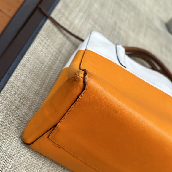 COACH BOROUGH BAG COLORBLOCK RETRO BOARSKIN LEATHER BRIGHT MANDARIN F31121 - Picture 11 of 16